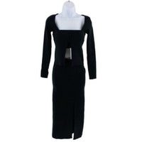 Petal and Pup NEW Luna 3 Piece Knitted Set Black Sweater Midi Dress Size L