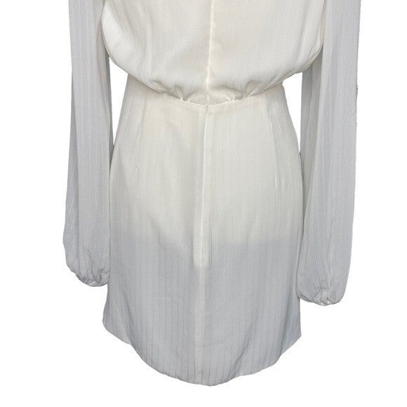 NBD NEW Arijana Cut Out Formal Party Long Sleeve Mini Dress in White Size S