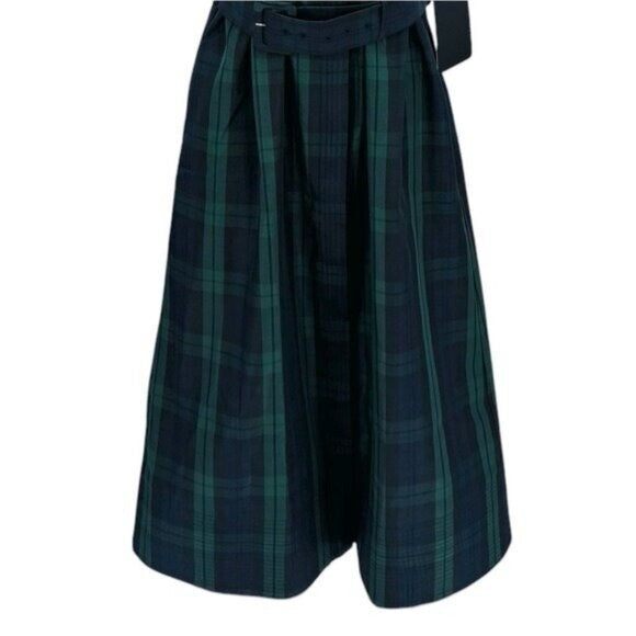 Tuckernuck NEW Blackwatch Chloe Plaid Navy Green Classic Midi Dress Size M