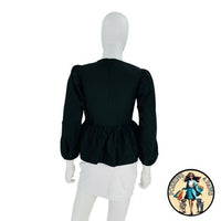 Hyacinth House NEW Black Elaina Puff Sleeve Peplum Blouse Top Size XL