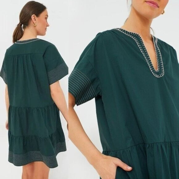 Tuckernuck NEW Pomander Place Evergreen Relaxed Fit Kinsley Mini Dress Size XL
