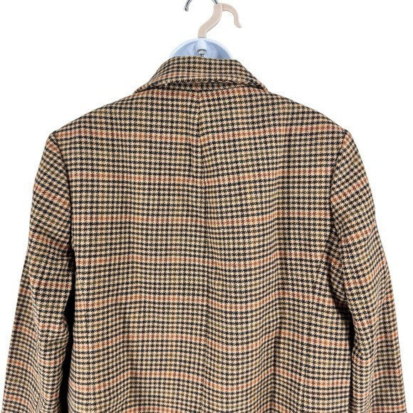 Tuckernuck NEW Brown Houndstooth Kensington Winter Wool Pea Coat Size XL