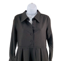 Pomander Place | NEW Black Annalise Long Sleeve Pleated Mini Dress Size S
