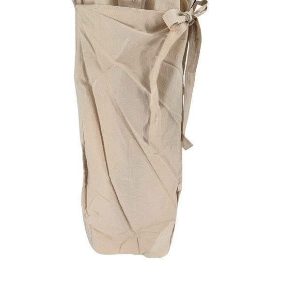 Apiece Apart NEW Catania Wrap Collared Short Sleeve Maxi Dress Ecru Ivory Size S