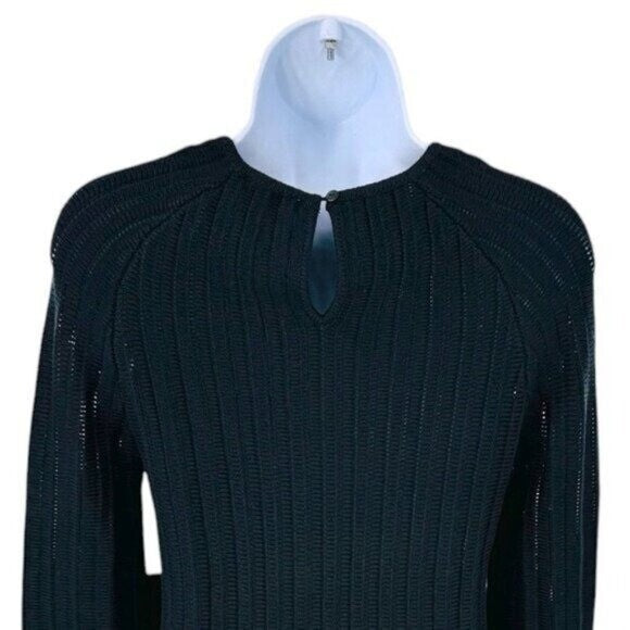 Pomander Place NEW Black Adi Long Belle Sleeve Ribbed Knit Mini Dress Size M
