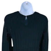Pomander Place NEW Black Adi Long Belle Sleeve Ribbed Knit Mini Dress Size M
