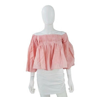 Hyacinth House NEW Light Pink Off the Shoulder Portia Pleated Blouse Size XXS