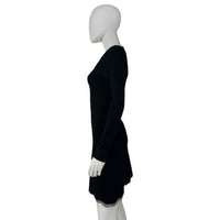 Moon River NEW Black Scalloped Edge Long Sleeve Formal Mini Dress Size M