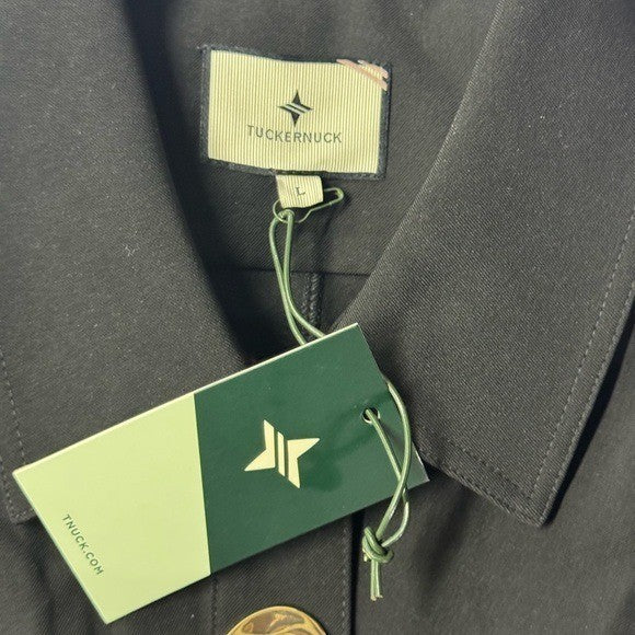 Tuckernuck NEW Black Petra Long Sleeve Gold Hammered Button Midi Dress Size L