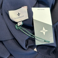 Tuckernuck NEW Navy Faye Preppy Bow Ruffle Collar 3/4 Sleeve Blouse Size XS