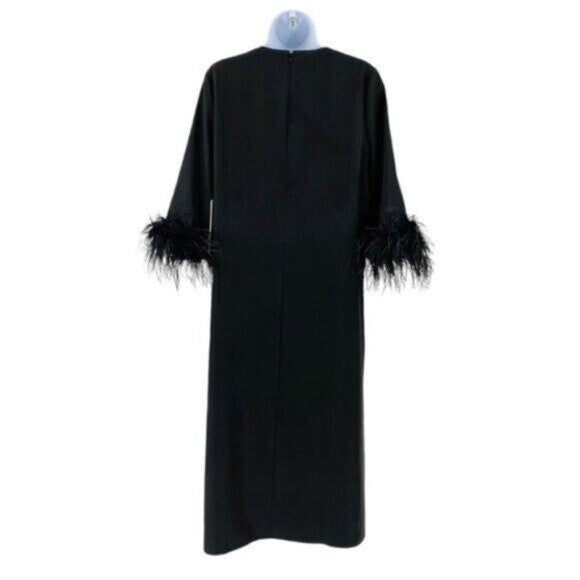 Tuckernuck NEW Black Feather Jamie Formal 3/4 Sleeve Maxi Dress Size XS