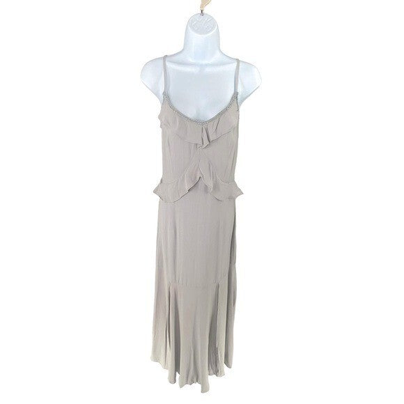 Lovestitch X Petal & Pup | NEW Tanya Beaded Maxi Dress in Grey Size S