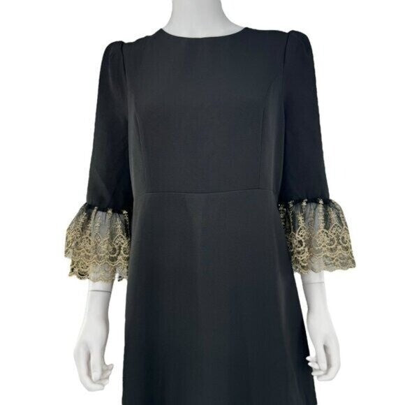 Pomander Place NEW Black Lillith Gold Lace Formal Maxi Dress Size XXL