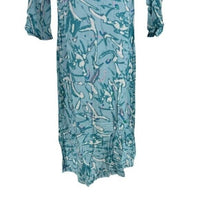 Hyacinth House NEW Blue Abstract Print Long Sleeve Hattie Midi Dress Size XS