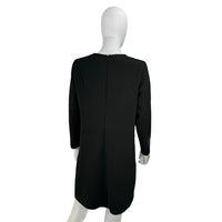 Tuckernuck NEW Black Gold Tie Front Long Sleeve Brigitte Mini Dress Size Medium