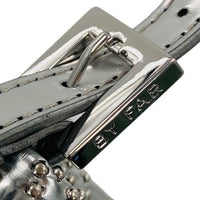 BY FAR Dulce Logo Mini Shoulder Bag in Metallic Silver