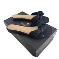 Tuckernuck NEW Black Raffia Britt Square Toe Knot Slip On Flat Sandal Size 6
