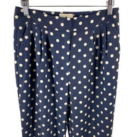 Tuckernuck | NEW Pixie Polka Dot Preppy Pleated Trouser in Navy & White Size XS