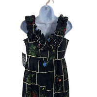 Tuckernuck NEW Black Fresher Buds Suze Floral Patchwork Denim Maxi Dress Size 0