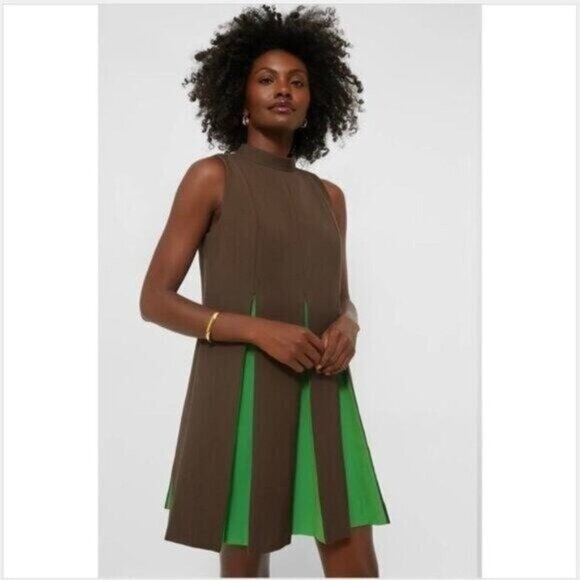 Tuckernuck | NEW Brown Green Demitasse Griffiths Sleeveless Mini Dress Size XXXL