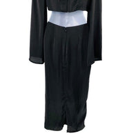 Petal & Pup NEW Sienna Satin Formal Black Midi Dress Matching Set Size S