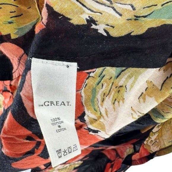 The Great NEW Cabbage Rose Print The Geranium Dress Black Floral Maxi Dress L