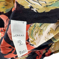 The Great NEW Cabbage Rose Print The Geranium Dress Black Floral Maxi Dress L