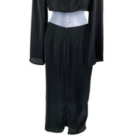 Petal & Pup NEW Sienna Satin Formal Black Midi Dress Matching Set Size M