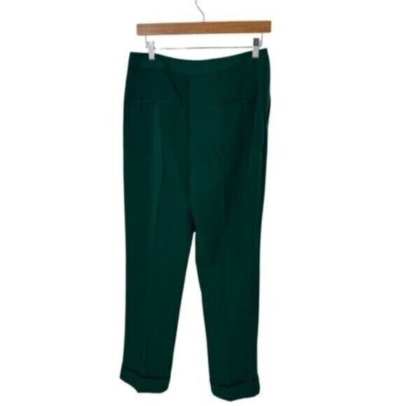 Tuckernuck NEW Green Pleated Duncan High Rise Straight Leg Trouser Pant Size 4