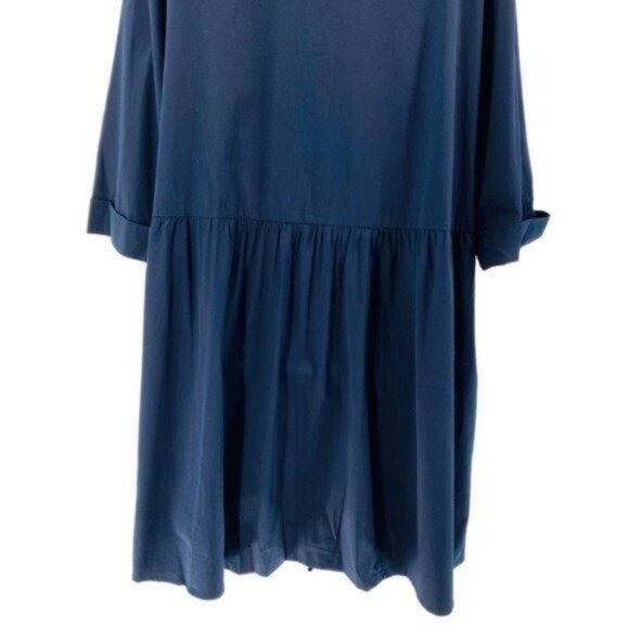 Tuckernuck NEW Navy Blue Royal Shirt Crepe Relaxed Fit Classic Mini Dress Size M