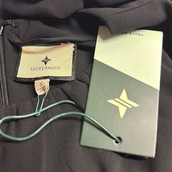 Tuckernuck NEW Black Sasha Long Sleeve Formal Ruffle Party Midi Dress Size S