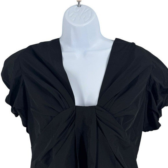 Hyacinth House NEW Black Aubrey Puff Sleeve V Neck Blouse Top Size S