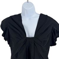 Hyacinth House NEW Black Aubrey Puff Sleeve V Neck Blouse Top Size S