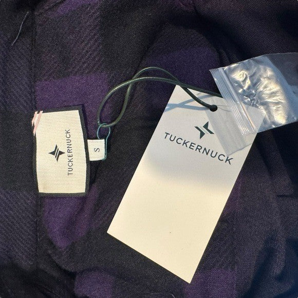 Tuckernuck NEW Purple Black Aubergine Check Chandler Flannel Button Down Size S