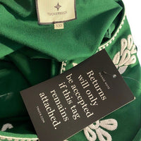 Tuckernuck NEW Miguelina Green Embroidered Shift Mini Dress Size 2XS