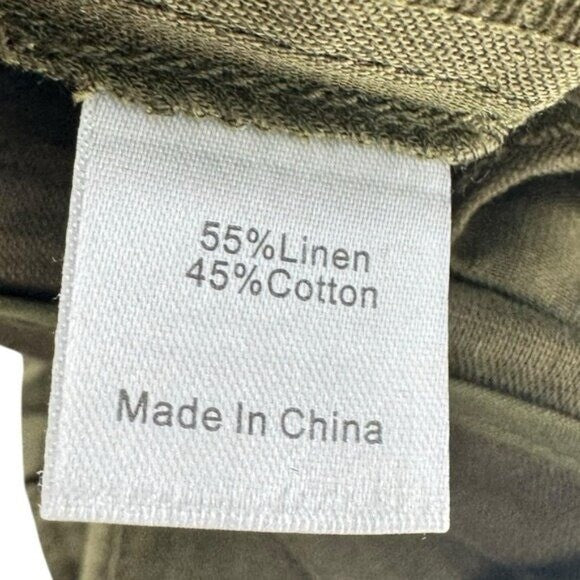 Tuckernuck NEW Army Green Safari Linen High Waist Pleated Shorts Size M