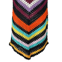 Alix Pinho | NEW Hastanking Open Knit Crochet Mini Dress in Multicolor Size M