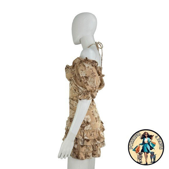 Majorelle NEW Marbella Satin Floral Off the Shoulder Party Mini Dress Size XXS