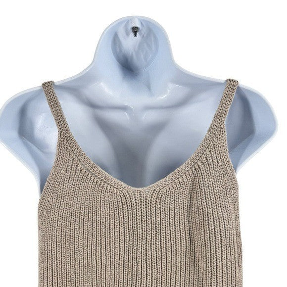 Alex Mill NEW Billie Sweater V Neck Casual Tank in Tan Oatmeal Size M