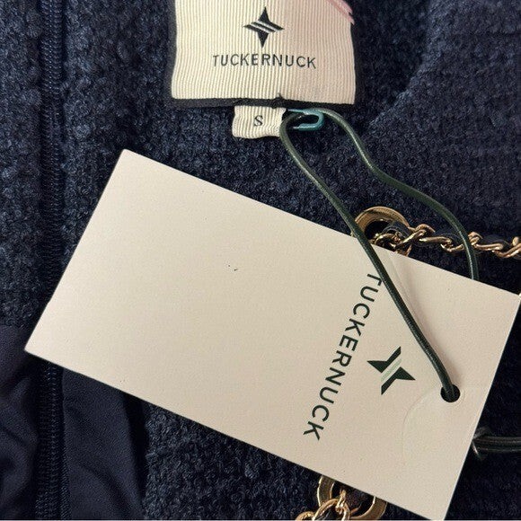 Tuckernuck | NEW Navy Tie Tweed Kelly Notched Neckline Mini Dress Size S