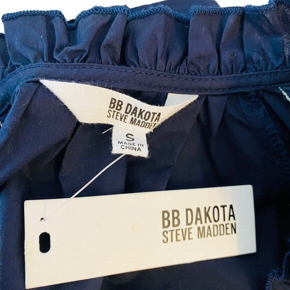 BB Dakota | NEW Fun with Tiers Navy Bohemian Shirt Dress Size S