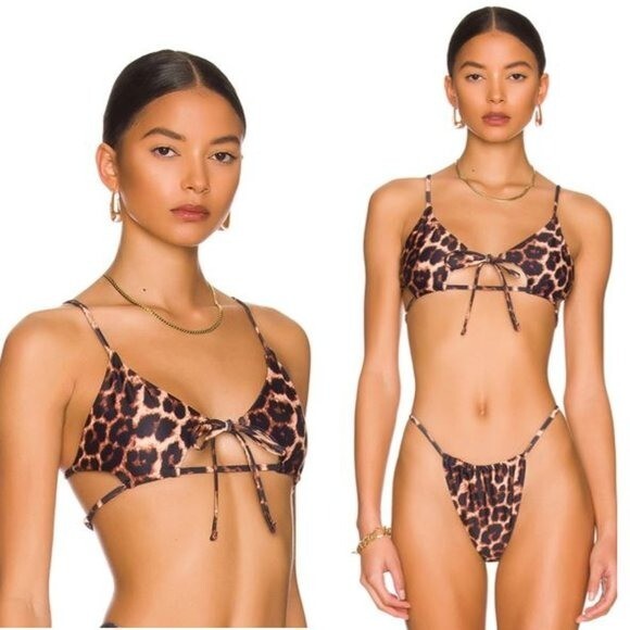 superdown | NEW Chantelle Bikini Top in Leopard Size M