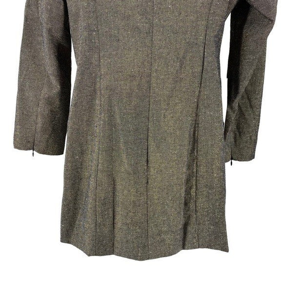 Pomander Place NEW Coventry Metallic Keira Linen Classic Gold Mini Dress Size M