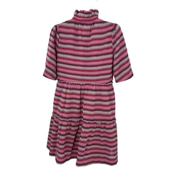 Tuckernuck NEW Pink Chevron Knit Stripe Crawford Relaxed Fit Mini Dress XXS
