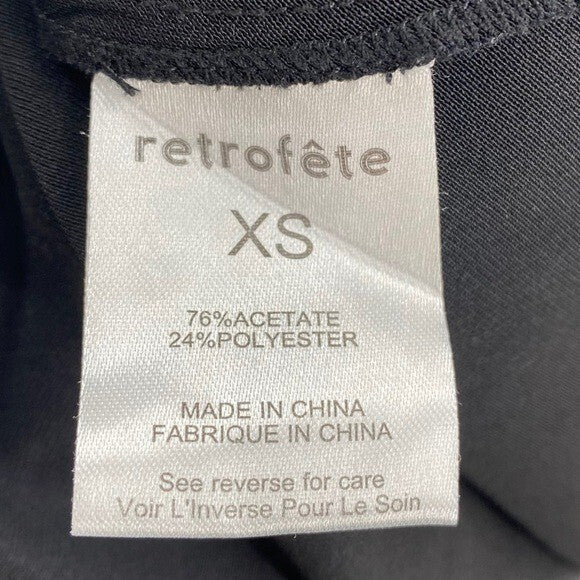 retrofete NEW Sab Satin Formal High Neck Bodycon Maxi Dress in Black Size XS