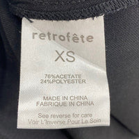retrofete NEW Sab Satin Formal High Neck Bodycon Maxi Dress in Black Size XS