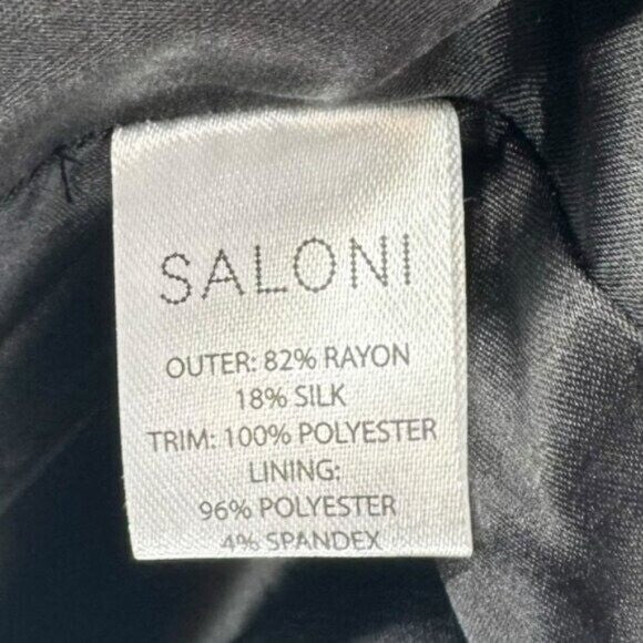 Saloni NEW Velvet Camille Bows Long Sleeve Formal Elegant Midi Dress Size 0