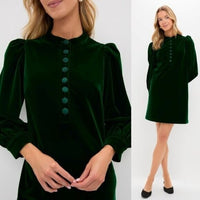 Pomander Place NEW Hunter Green Velvet Samantha Formal Mini Dress Size XXL