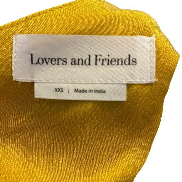 Lovers + Friends NEW Ana One Shoulder Satin Party Mini Dress in Yellow Size XXS