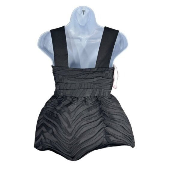 Kate Spade NEW Black Bold Zebra Jacquard Square Neck Peplum Blouse Top Size 8